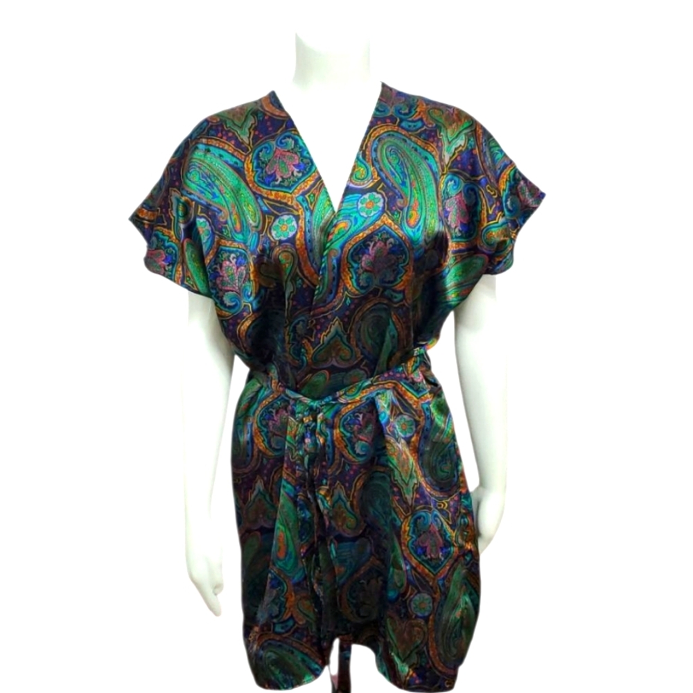Vintage Calofornia Miss Open Front Soft & Silky Style Robe. Medium. - Picture 5 of 14